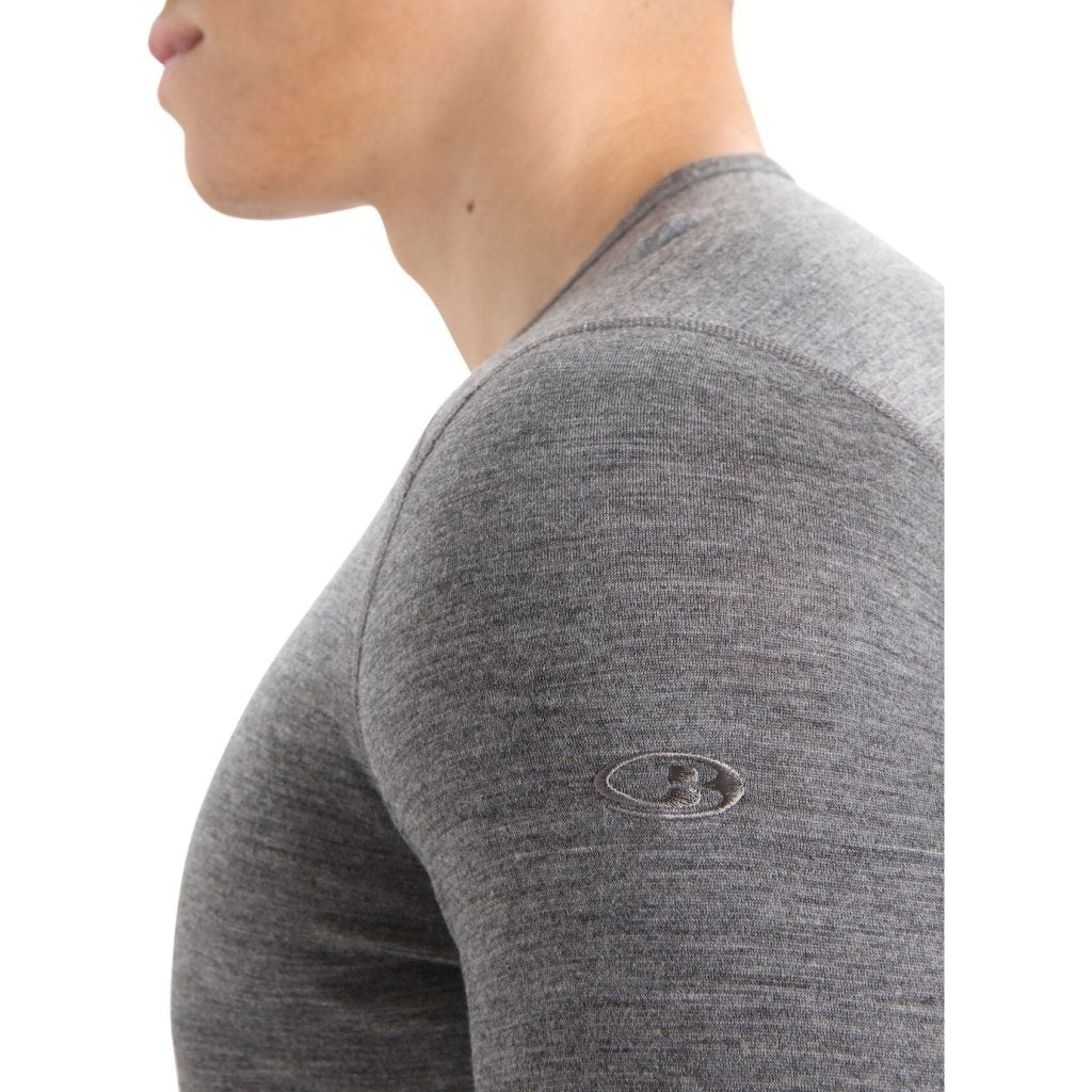 Icebreaker Men's Merino 200 Oasis Long Sleeve Crewe Thermal Top - Gritstone Heather - Hill and Dale Outdoors