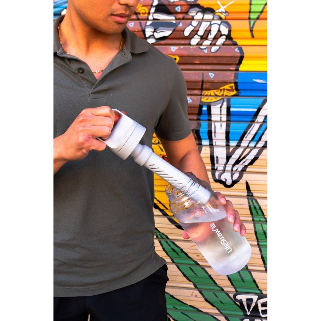 LifeStraw Go Tritan Renew 1L Filter Bottle - Polar White/Clear - Hill and Dale Outdoors