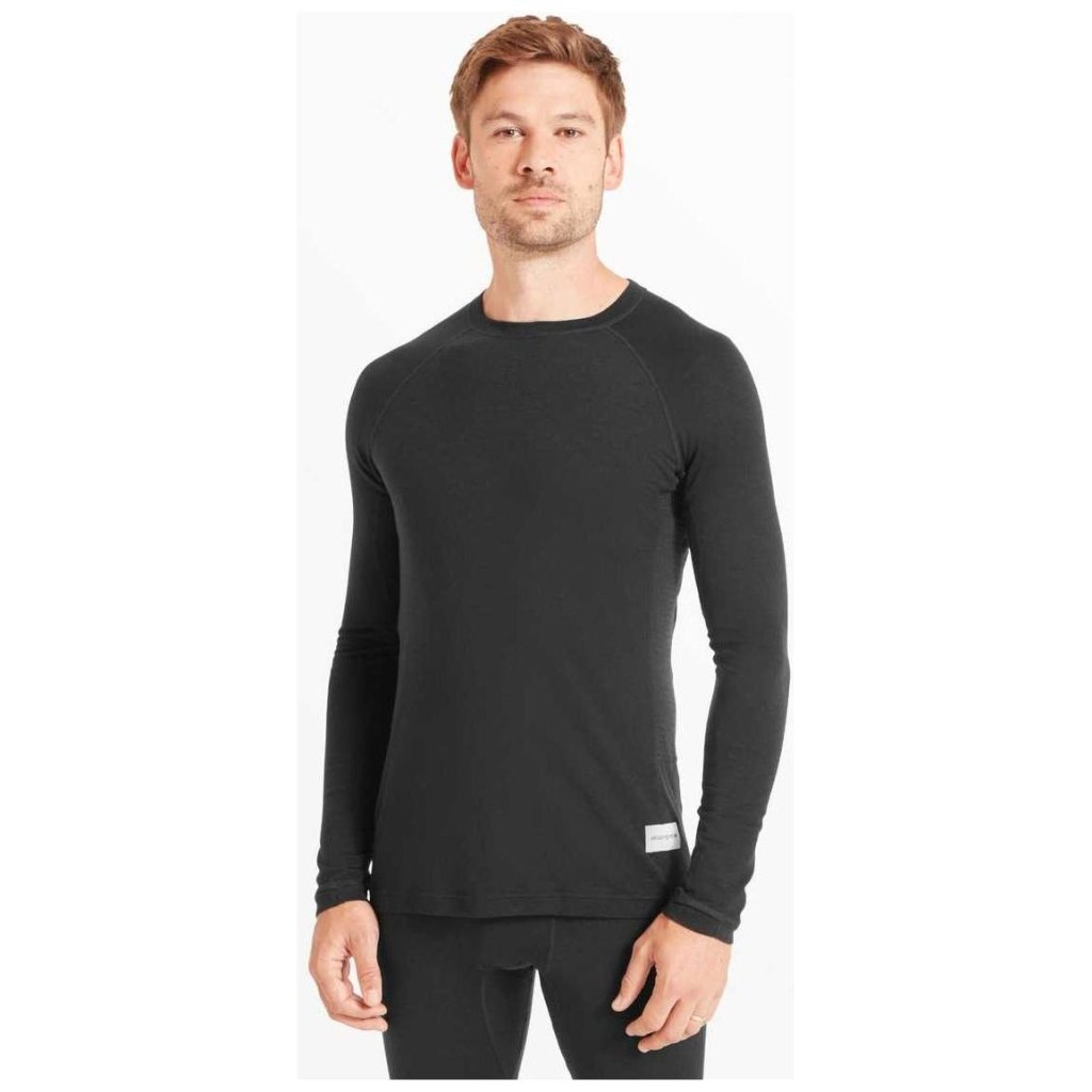 Artilect Boulder 125 Long Sleeve Crew Merino Men's Baselayer - Black - Hill and Dale Outdoors