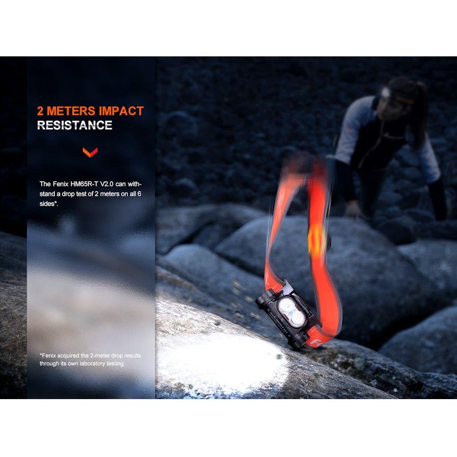 Fenix HM65R - T V2.0 Trail Running USB Rechargeable Headtorch - Black - Hill and Dale Outdoors