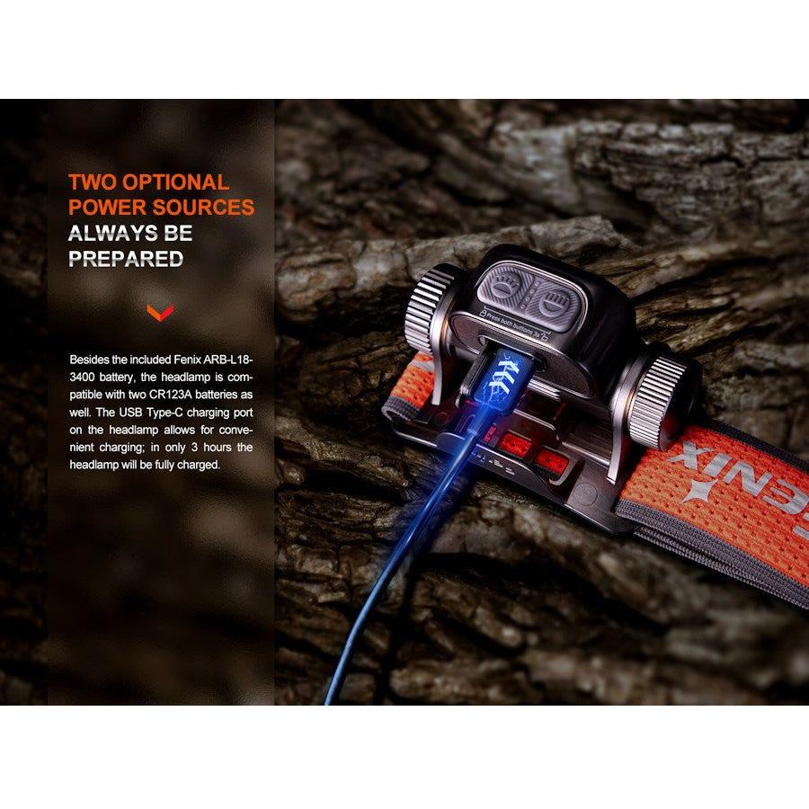 Fenix HM65R - T V2.0 Trail Running USB Rechargeable Headtorch - Black - Hill and Dale Outdoors