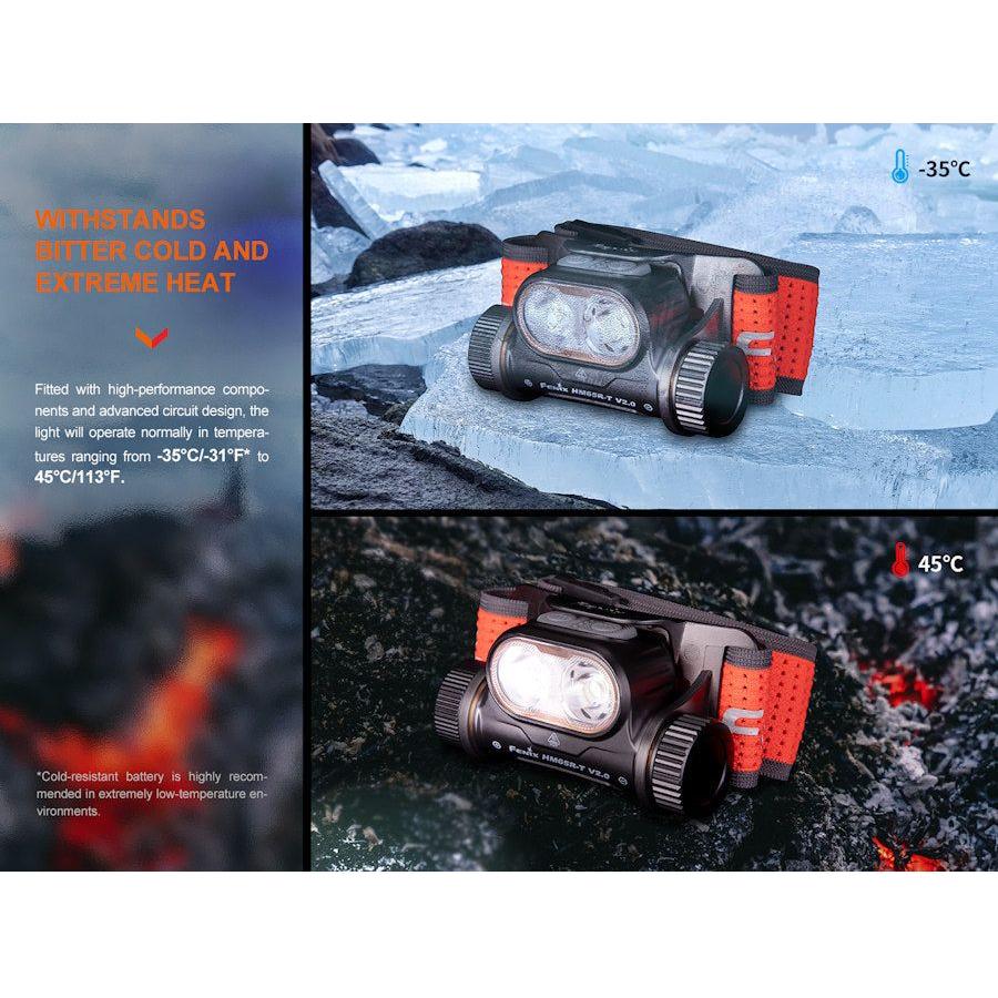 Fenix HM65R-T V2.0 Trail Running USB Rechargeable Headtorch - Black - Ex-Demo - Hill and Dale Outdoors