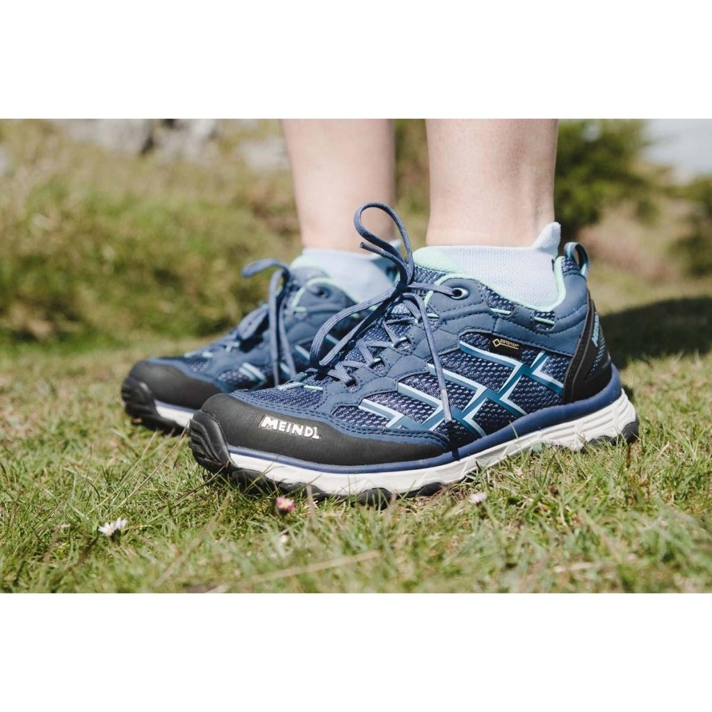 Meindl Activo Lady GTX Wide Fit Walking Shoes - Blue/Mint - Hill and Dale Outdoors