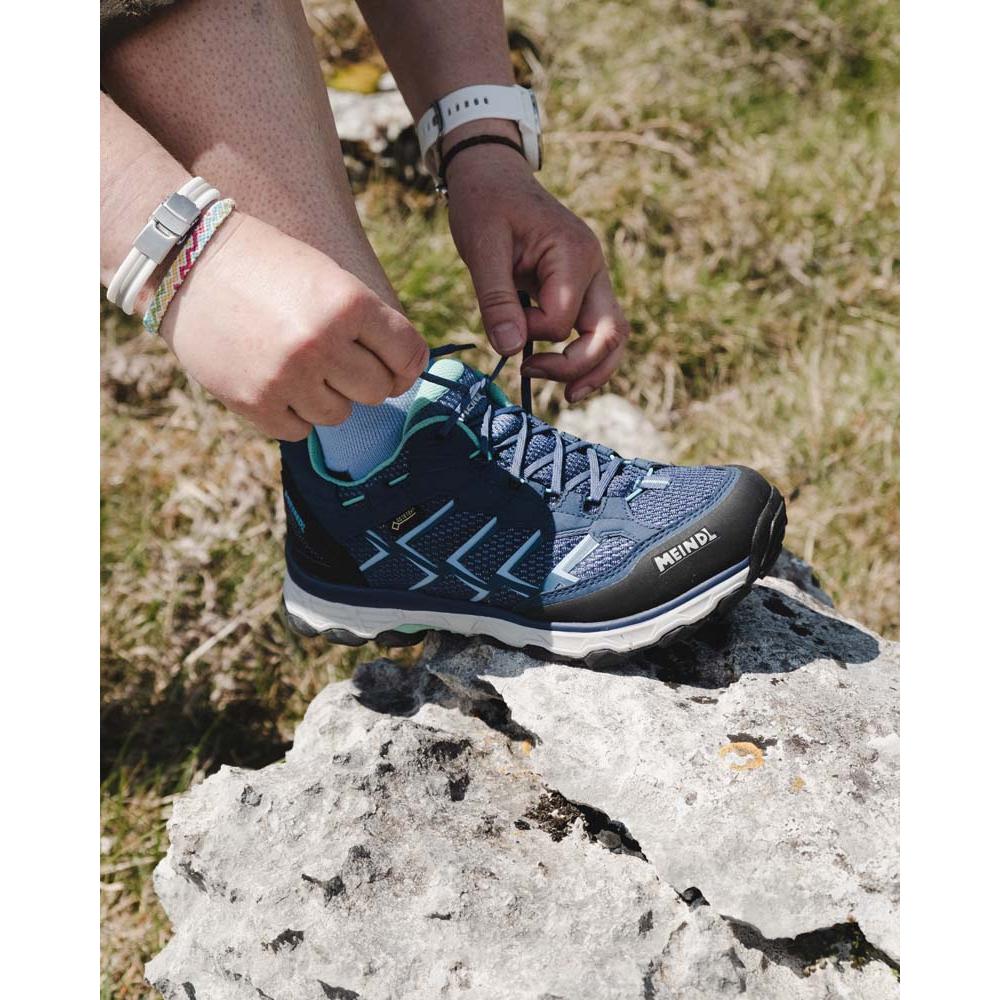 Meindl Activo Lady GTX Wide Fit Walking Shoes - Blue/Mint - Hill and Dale Outdoors