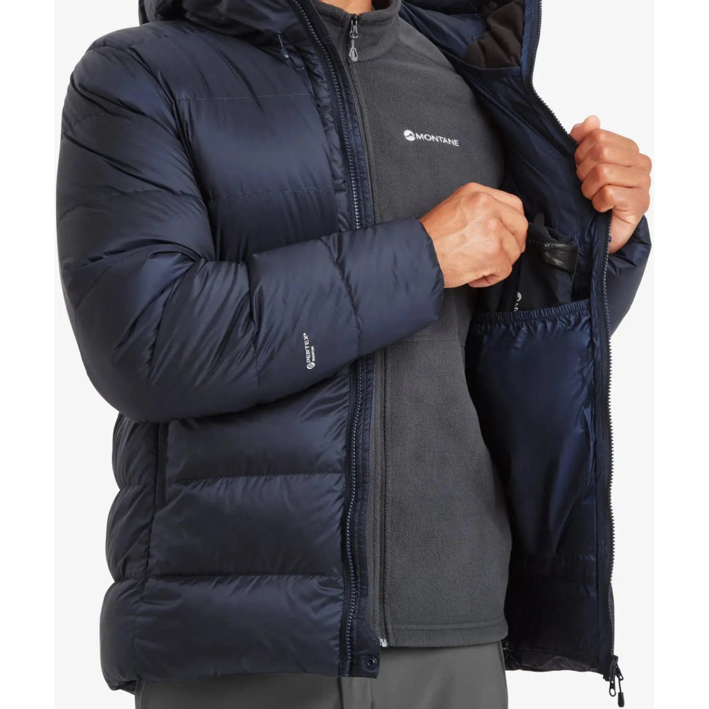 Montane Men&#39;s Anti - Freeze XPD Hooded Down Insulated Jacket - Eclipse Blue - Hill and Dale Outdoors