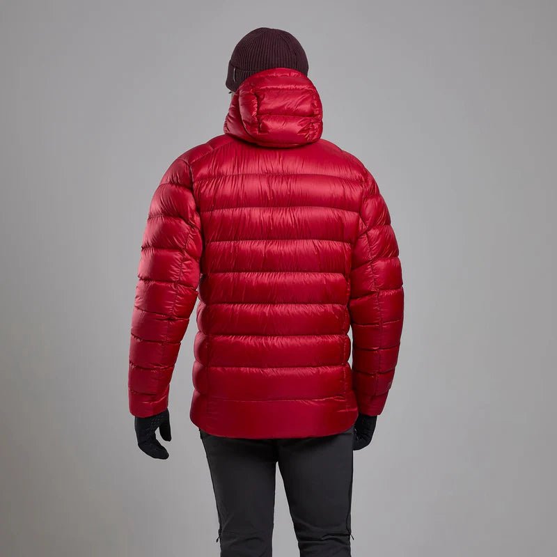 Montane Men&#39;s Anti - Freeze XT Hooded Down Jacket - Acer Red - Hill and Dale Outdoors