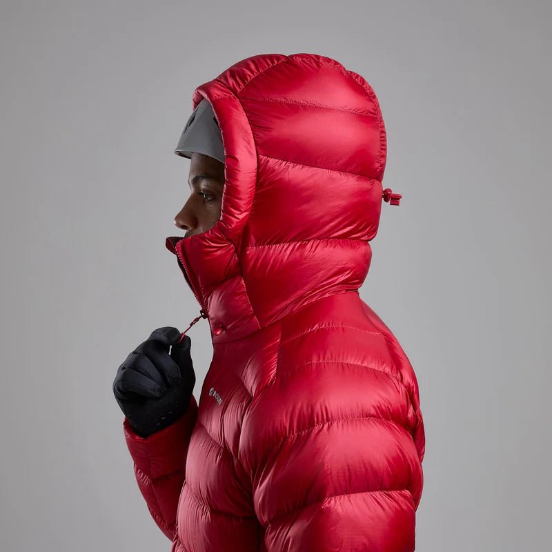 Montane Men&#39;s Anti - Freeze XT Hooded Down Jacket - Acer Red - Hill and Dale Outdoors