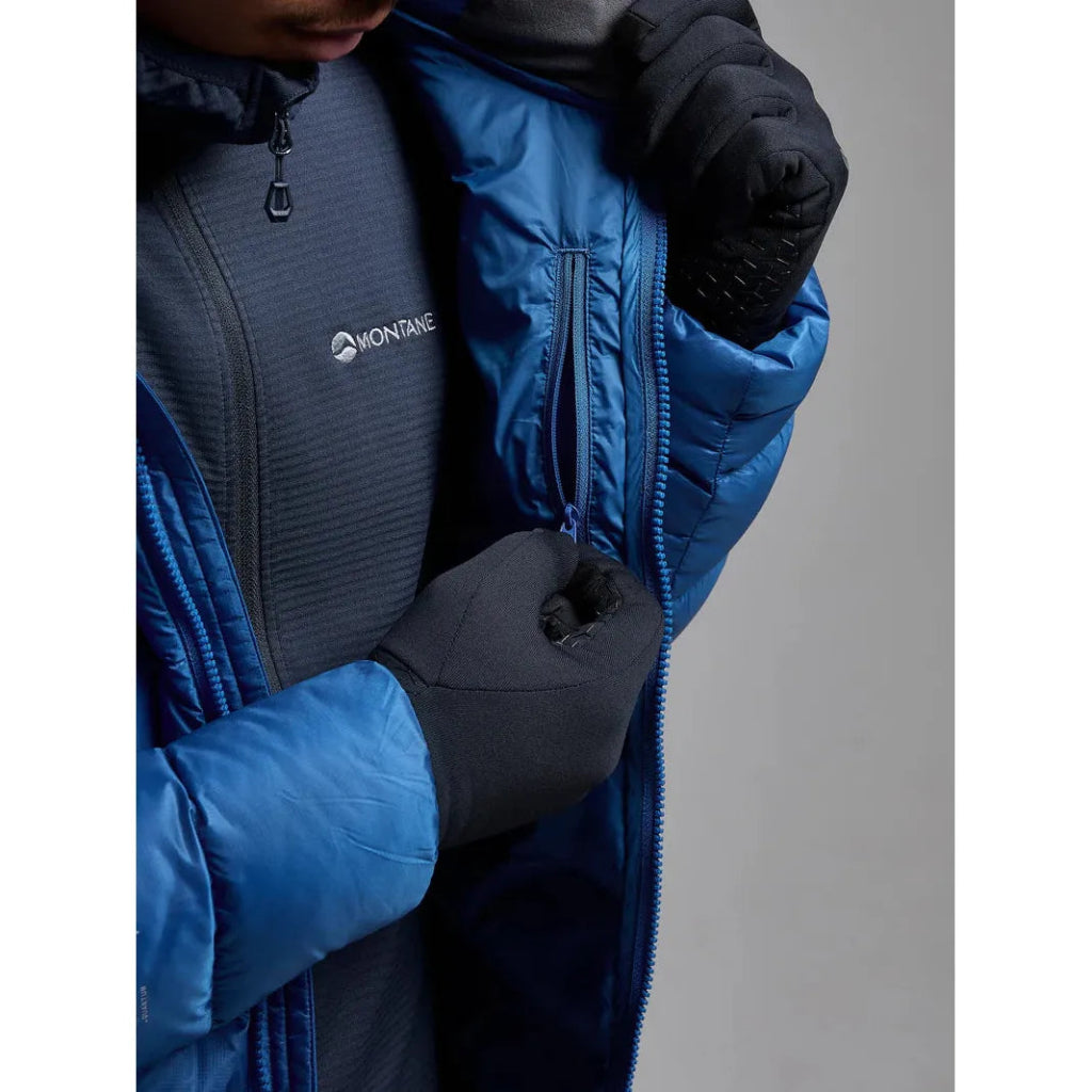 Montane Men&#39;s Anti - Freeze XT Hooded Down Jacket - Neptune Blue - Hill and Dale Outdoors