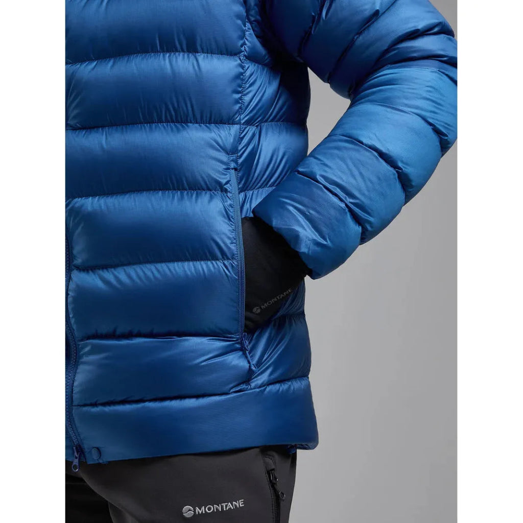 Montane Men&#39;s Anti - Freeze XT Hooded Down Jacket - Neptune Blue - Hill and Dale Outdoors