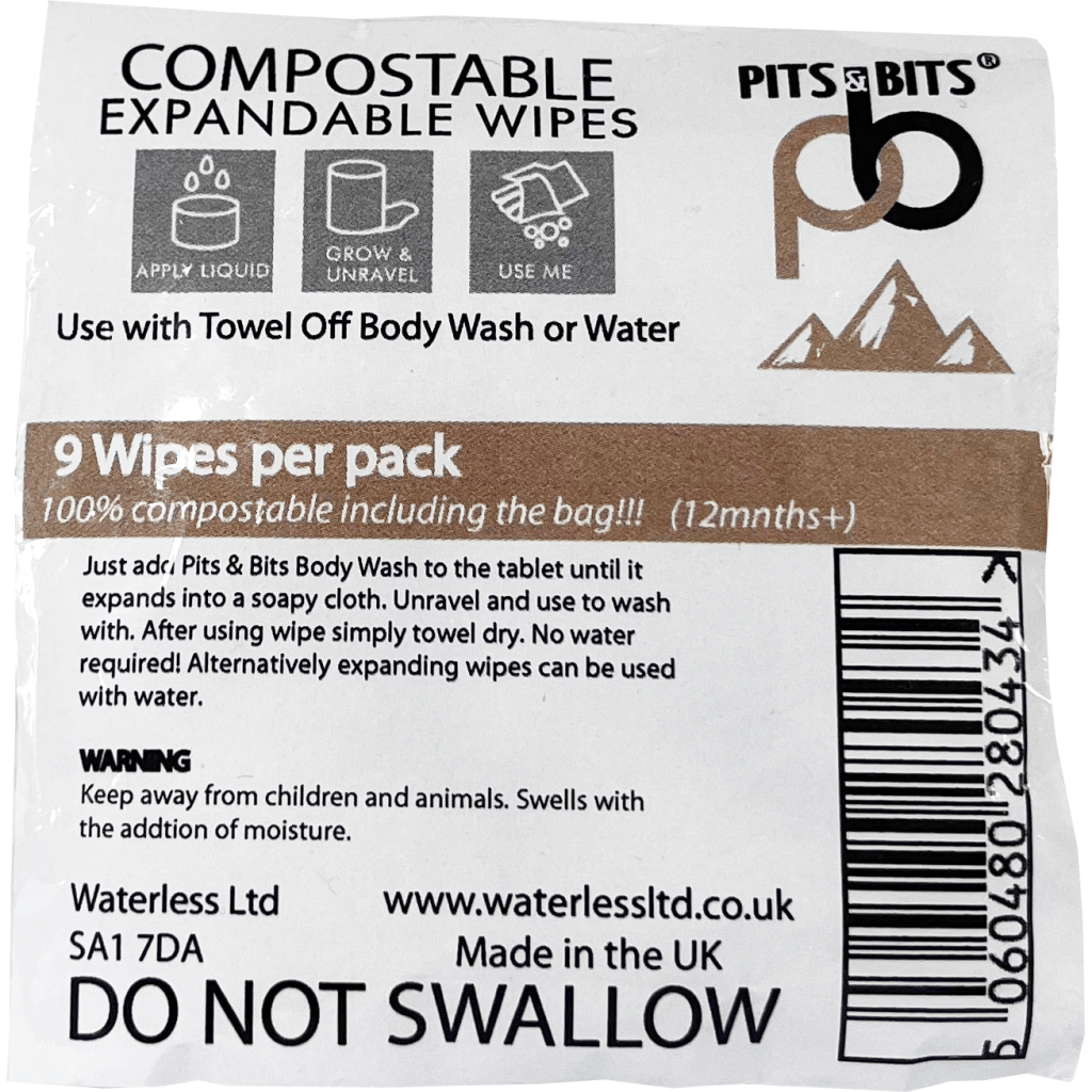 Pits & Bits Pits and Bits Expandable Wipes (9 Pack) - Hill and Dale Outdoors
