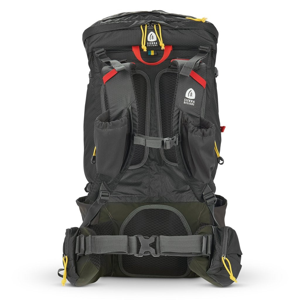 Sierra Designs Flex Capacitor 40L - 60L Blackpack With Waist Belt - Peat - Hill and Dale Outdoors