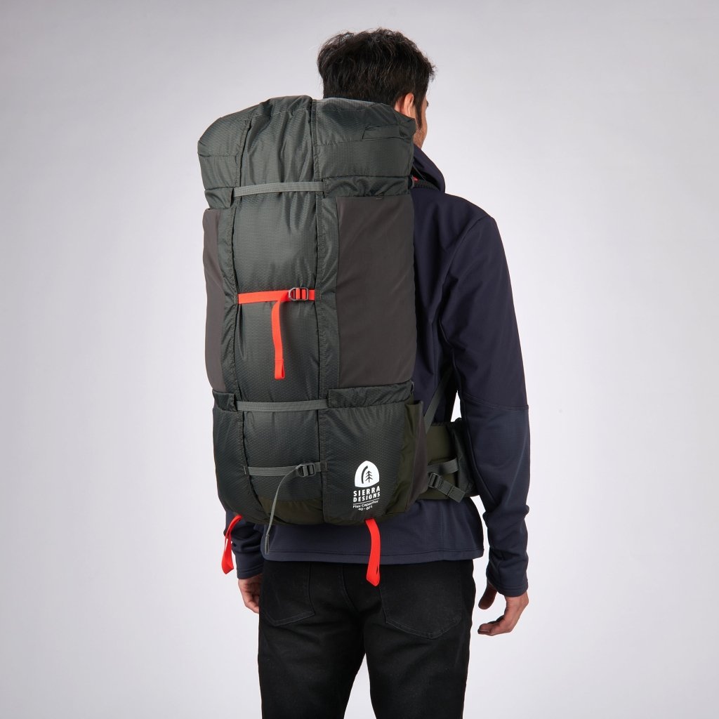 Sierra Designs Flex Capacitor 40L - 60L Blackpack With Waist Belt - Peat - Hill and Dale Outdoors