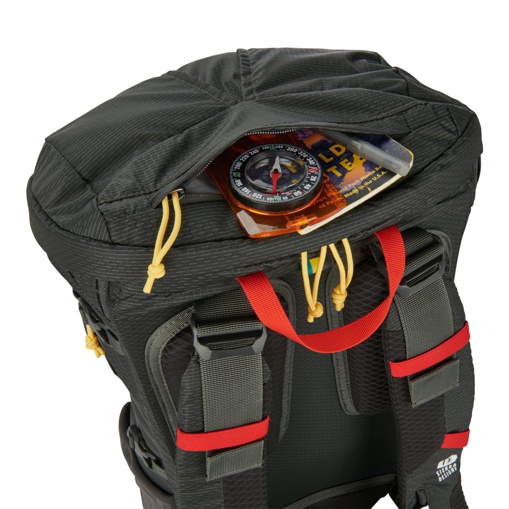 Sierra Designs Flex Hike 20L - 30L Backpack - Peat/Fiery Red - Hill and Dale Outdoors