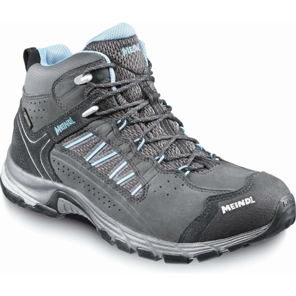 Meindl Journey Lady Mid GTX Wide Fit Walking Boots - Anthracite/Blue - Hill and Dale Outdoors